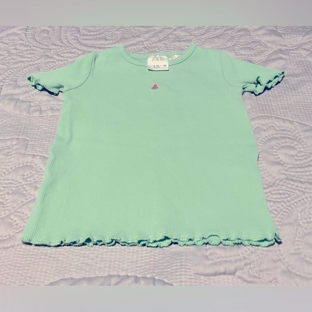 Zara Green and Tan Short Sleeve Tees Casual Collection  BUNDLES 7, Pc - Picture 10 of 16